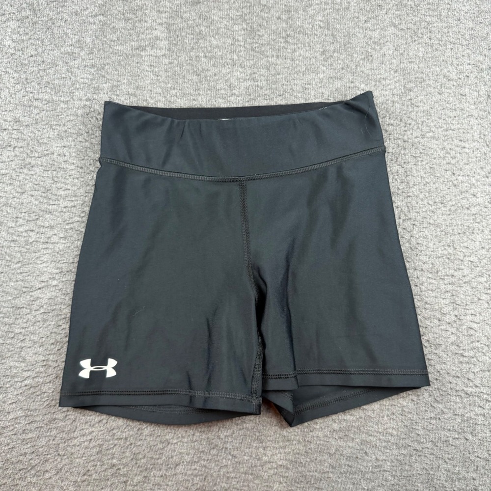 Under Armour Compression Shorts Women's Small Black HeatGear Spandex Athletic